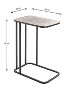 HAKU Möbel Beistelltisch aus Metall C-Gestell in Silber