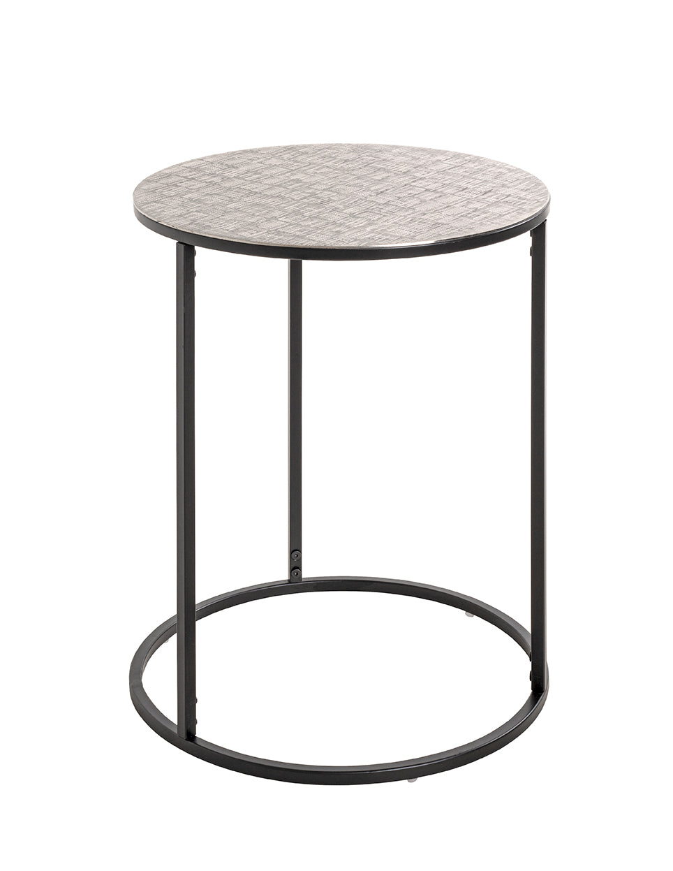 HAKU Möbel Beistelltisch aus Metall in Silber H 52-60 cm Ø 41-46 cm, Ø 46 cm, H 60 cm