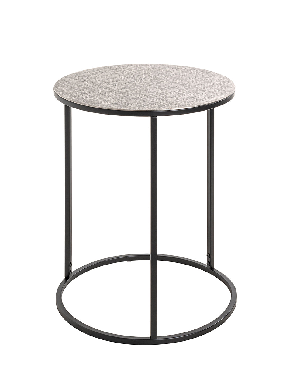 HAKU Möbel Beistelltisch aus Metall in Silber H 52-60 cm Ø 41-46 cm, Ø 46 cm, H 60 cm