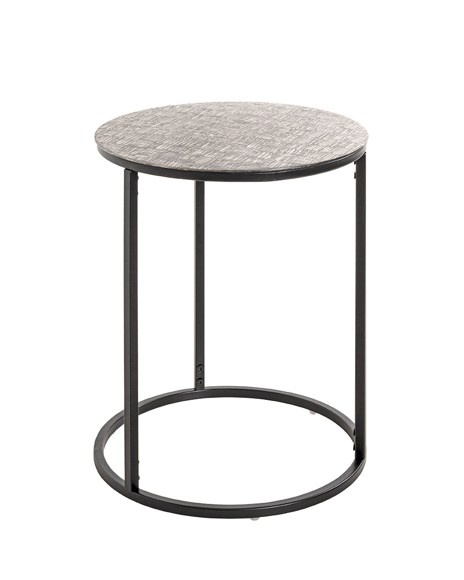 HAKU Möbel Beistelltisch aus Metall in Silber H 52-60 cm Ø 41-46 cm, Ø 41 cm, H 52 cm