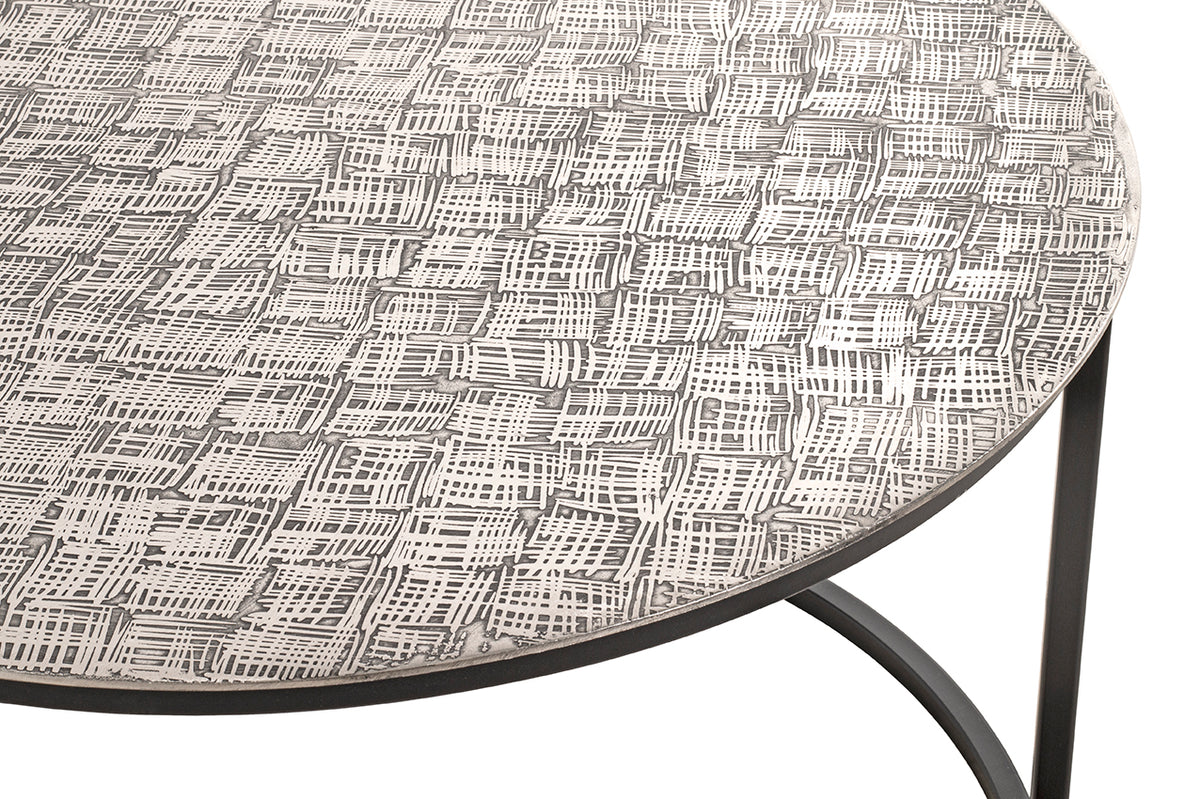 HAKU Möbel Beistelltisch aus Metall in Silber 59 x 37 cm