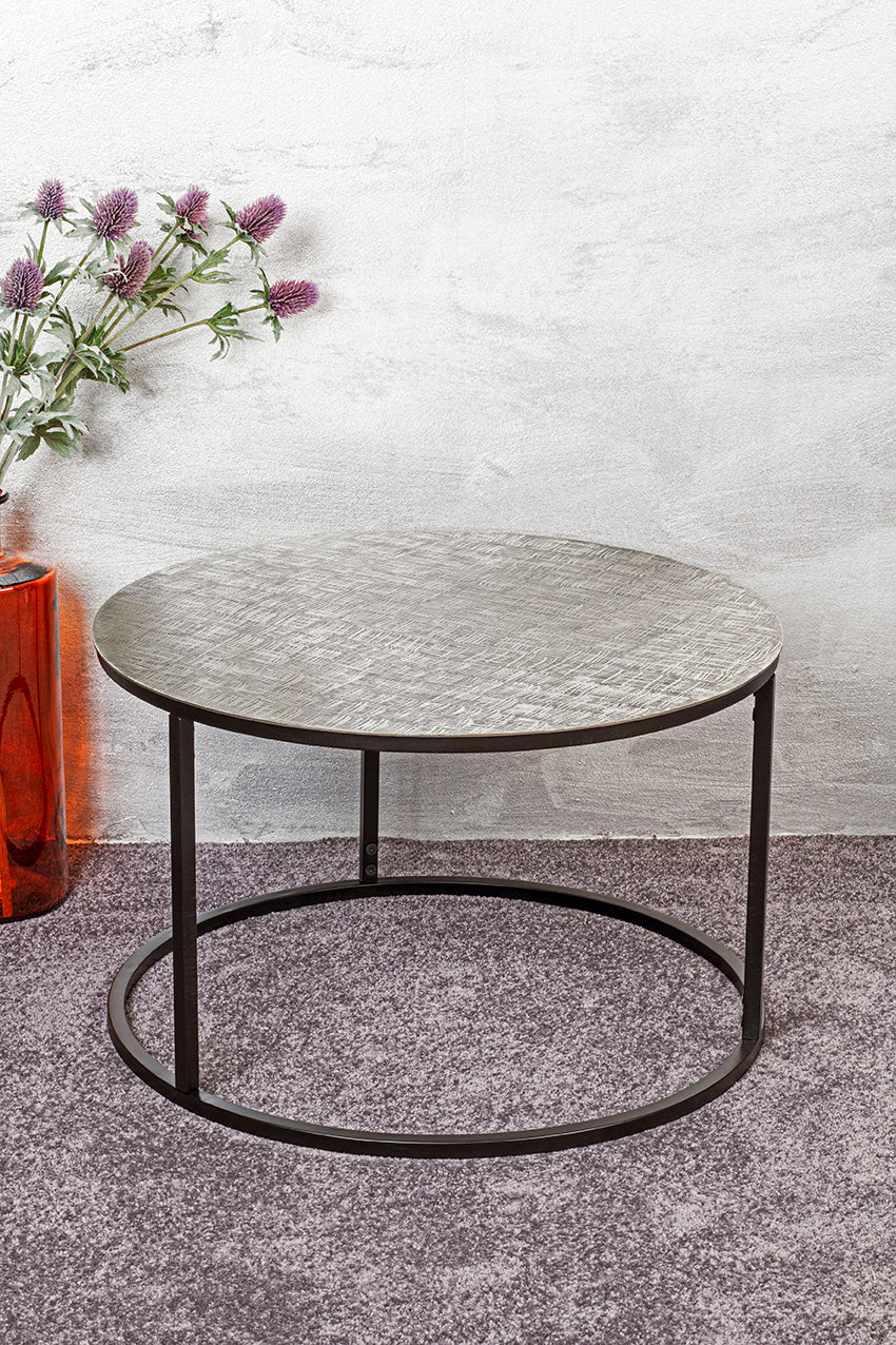 HAKU Möbel Beistelltisch aus Metall in Silber 59 x 37 cm