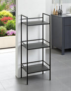 HAKU Möbel Regal aus Metall in Schwarz B 35-40 cm H 95-128 cm, 35 x 25 cm, H 95 cm