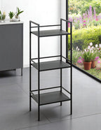 HAKU Möbel Regal aus Metall in Schwarz B 35-40 cm H 95-128 cm, 35 x 25 cm, H 95 cm