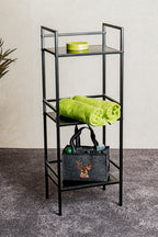 HAKU Möbel Regal aus Metall in Schwarz B 35-40 cm H 95-128 cm, 35 x 25 cm, H 95 cm
