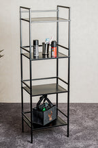 HAKU Möbel Regal aus Metall in Schwarz B 35-40 cm H 95-128 cm, 40 x 30 cm, H 128 cm