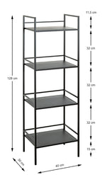 HAKU Möbel Regal aus Metall in Schwarz B 35-40 cm H 95-128 cm, 40 x 30 cm, H 128 cm
