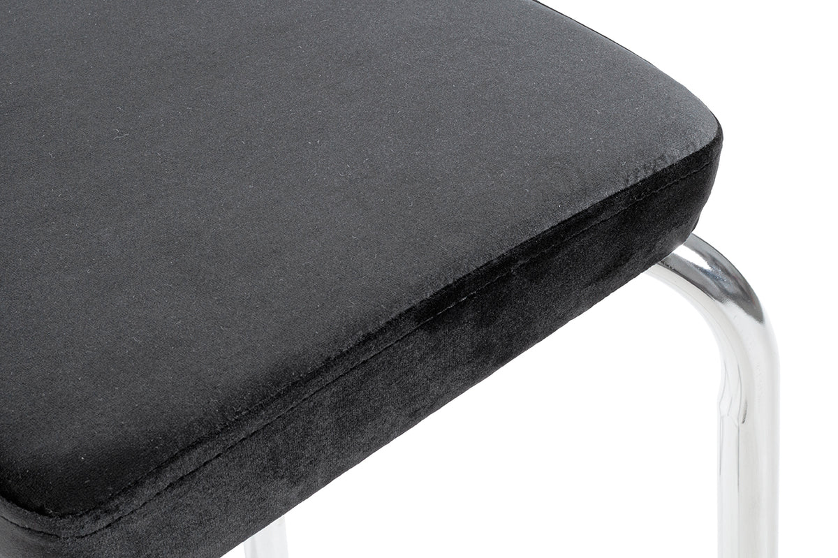 HAKU Möbel Stapelhocker aus Textil gepolstert 34 x 34 x 49 cm in Chrom, Schwarz