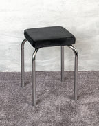 HAKU Möbel Stapelhocker aus Textil gepolstert 34 x 34 x 49 cm in Chrom, Schwarz