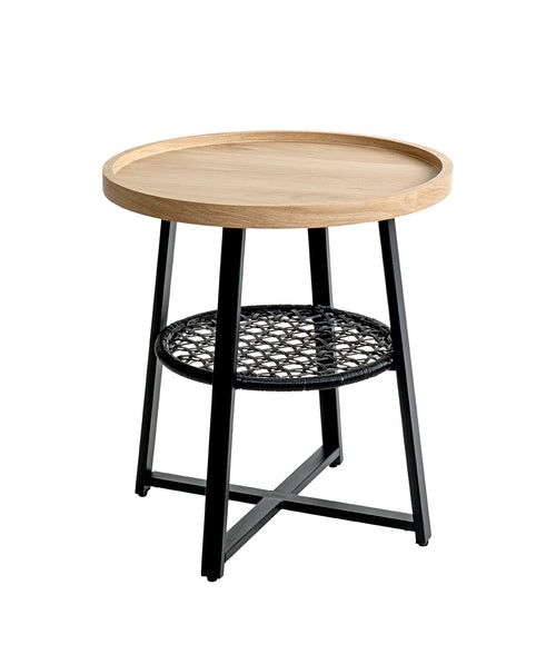 HAKU Möbel Beistelltisch aus MDF X-Gestell in Braun 50 x 55 cm