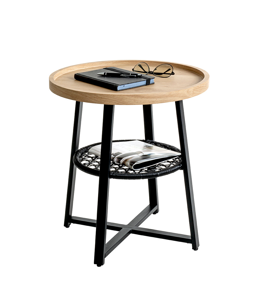 HAKU Möbel Beistelltisch aus MDF X-Gestell in Braun 50 x 55 cm