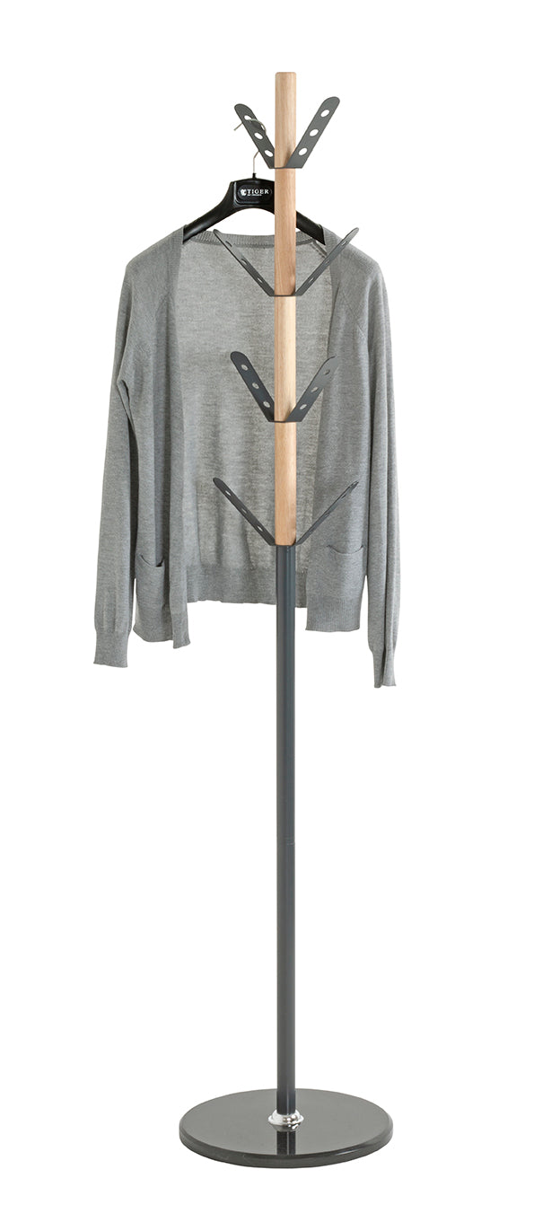 HAKU Möbel Garderobenständer aus Metall mit Marmor 37 x 179 cm in Anthrazit, Natur