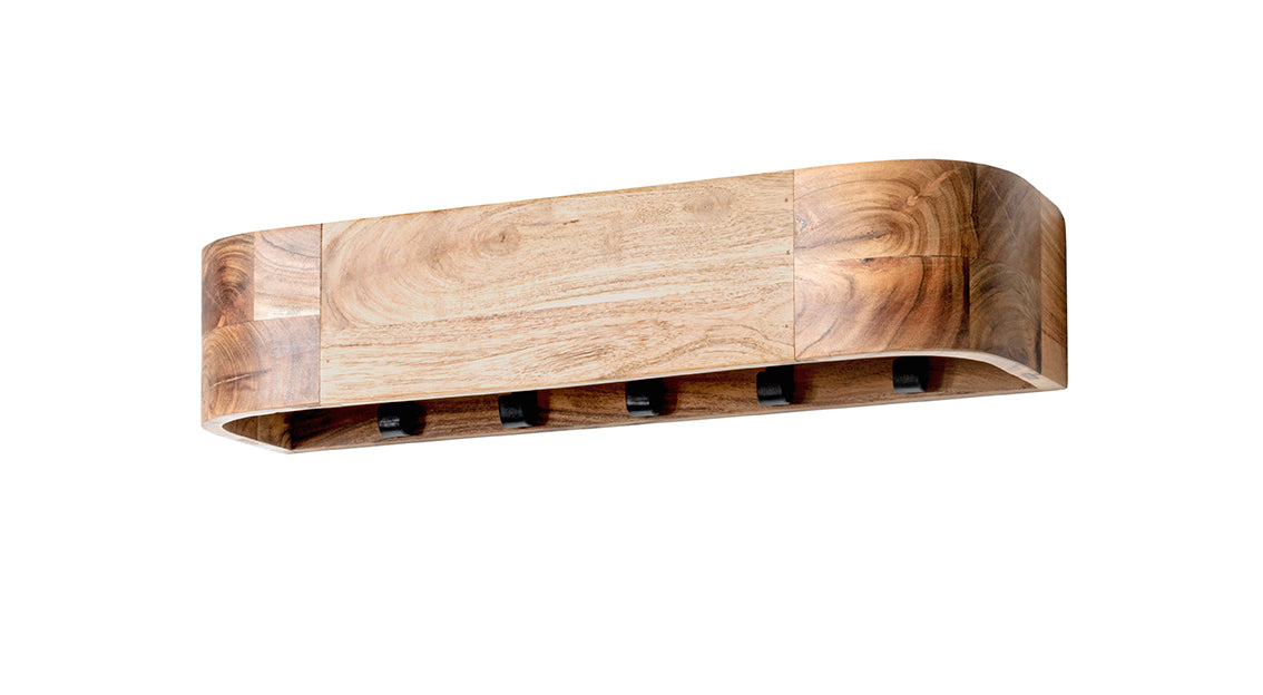 HAKU Möbel Wandgarderobe aus Massivholz in Braun B 60-100 cm H 13 cm, 60 x 20 cm, H 13 cm