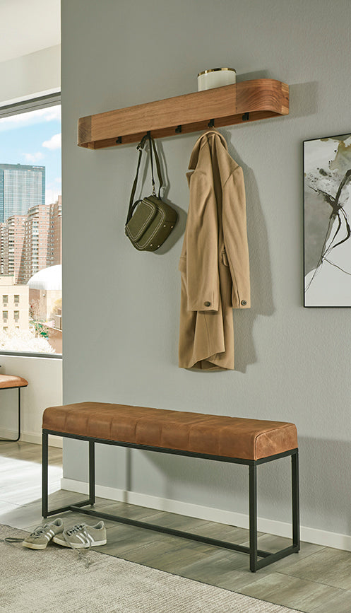 HAKU Möbel Wandgarderobe aus Massivholz in Braun B 60-100 cm H 13 cm, 100 x 20 cm, H 13 cm