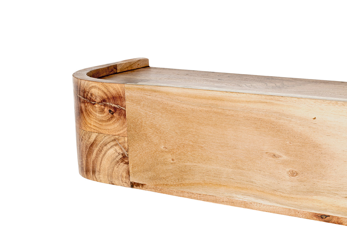 HAKU Möbel Wandgarderobe aus Massivholz in Braun B 60-100 cm H 13 cm, 100 x 20 cm, H 13 cm