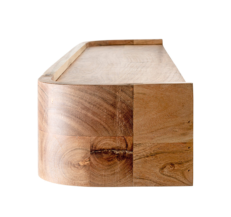 HAKU Möbel Wandgarderobe aus Massivholz in Braun B 60-100 cm H 13 cm, 100 x 20 cm, H 13 cm