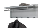 HAKU Möbel Wandgarderobe aus Metall 75 x 26 x 30 cm in Chrom, Grau