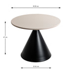 HAKU Möbel Beistelltisch aus Metall Säulenfuss in Beige, Ø 60 cm, H 47 cm