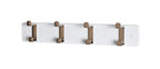 HAKU Möbel Garderobenleiste aus MDF B 45-55 cm H 7 cm, 45 x 6 cm, H 7 cm in Edelstahloptik, Weiss