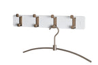 HAKU Möbel Garderobenleiste aus MDF B 45-55 cm H 7 cm, 45 x 6 cm, H 7 cm in Edelstahloptik, Weiss