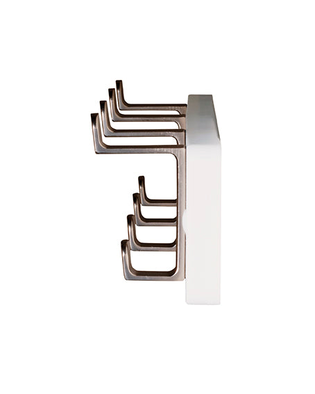 HAKU Möbel Garderobenleiste aus MDF B 45-55 cm H 7 cm, 45 x 6 cm, H 7 cm in Edelstahloptik, Weiss