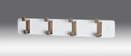 HAKU Möbel Garderobenleiste aus MDF B 45-55 cm H 7 cm, 45 x 6 cm, H 7 cm in Edelstahloptik, Weiss
