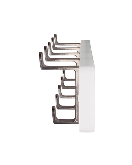 HAKU Möbel Garderobenleiste aus MDF B 45-55 cm H 7 cm, 55 x 6 cm, H 7 cm in Edelstahloptik, Weiss