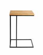 HAKU Möbel Beistelltisch aus Massivholz C-Gestell in Braun 35 x 46 x 68 cm