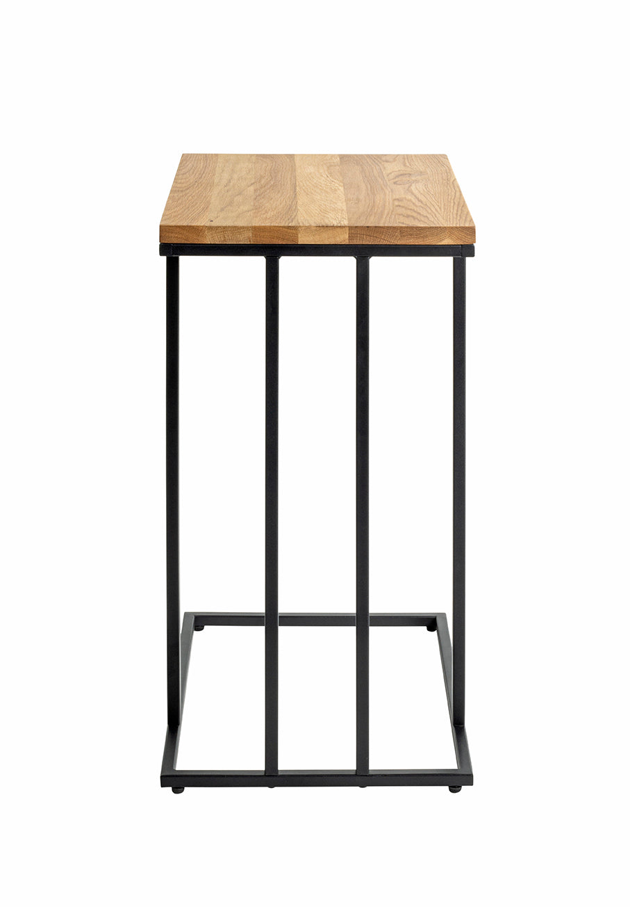 HAKU Möbel Beistelltisch aus Massivholz C-Gestell in Braun 35 x 46 x 68 cm