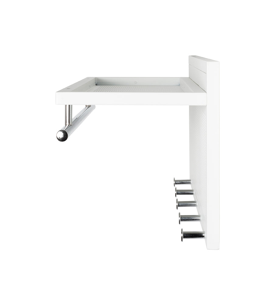 HAKU Möbel Wandgarderobe aus Metall 75 x 26 x 30 cm in Chrom, Weiss