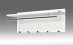 HAKU Möbel Wandgarderobe aus Metall 75 x 26 x 30 cm in Chrom, Weiss
