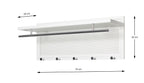 HAKU Möbel Wandgarderobe aus Metall 75 x 26 x 30 cm in Chrom, Weiss