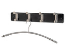 HAKU Möbel Garderobenleiste aus MDF B 45-55 cm H 7 cm, 45 x 6 cm, H 7 cm in Edelstahloptik, Schwarz