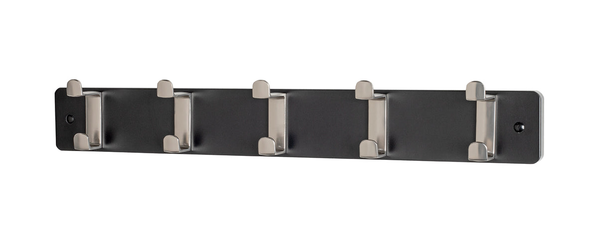 HAKU Möbel Garderobenleiste aus MDF B 45-55 cm H 7 cm, 55 x 6 cm, H 7 cm in Edelstahloptik, Schwarz