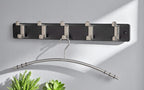 HAKU Möbel Garderobenleiste aus MDF B 45-55 cm H 7 cm, 55 x 6 cm, H 7 cm in Edelstahloptik, Schwarz