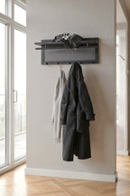 HAKU Möbel Wandgarderobe aus Metall 75 x 26 x 30 cm in Schwarz