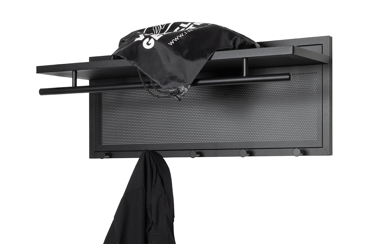 HAKU Möbel Wandgarderobe aus Metall 75 x 26 x 30 cm in Schwarz