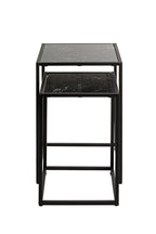 HAKU Möbel Beistelltisch aus Kunstmarmor Füsse höhenverstellbar in Schwarz