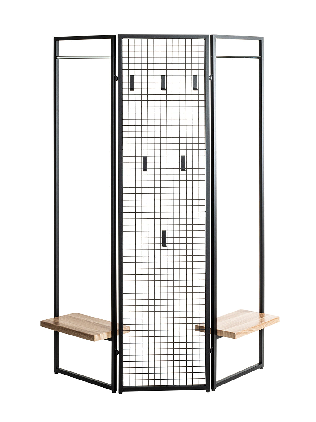 HAKU Möbel Garderobenständer aus Metall in Schwarz 133 x 24 x 175 cm
