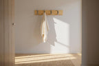 HAKU Möbel Garderobenleiste aus MDF B 45-55 cm H 7 cm, 45 x 6 cm, H 7 cm in Edelstahloptik, Eiche