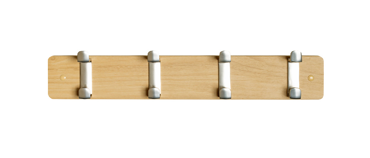 HAKU Möbel Garderobenleiste aus MDF B 45-55 cm H 7 cm, 45 x 6 cm, H 7 cm in Edelstahloptik, Eiche