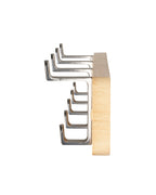 HAKU Möbel Garderobenleiste aus MDF B 45-55 cm H 7 cm, 45 x 6 cm, H 7 cm in Edelstahloptik, Eiche