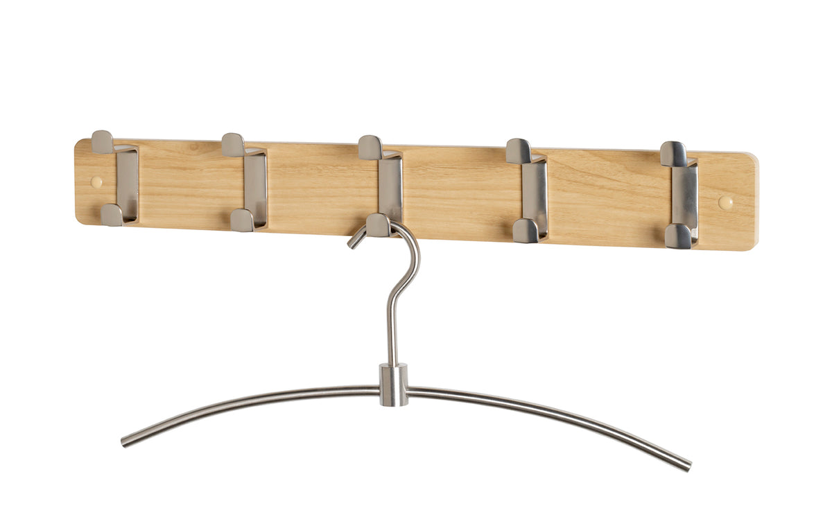 HAKU Möbel Garderobenleiste aus MDF B 45-55 cm H 7 cm, 55 x 6 cm, H 7 cm in Edelstahloptik, Eiche