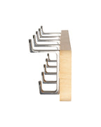 HAKU Möbel Garderobenleiste aus MDF B 45-55 cm H 7 cm, 55 x 6 cm, H 7 cm in Edelstahloptik, Eiche