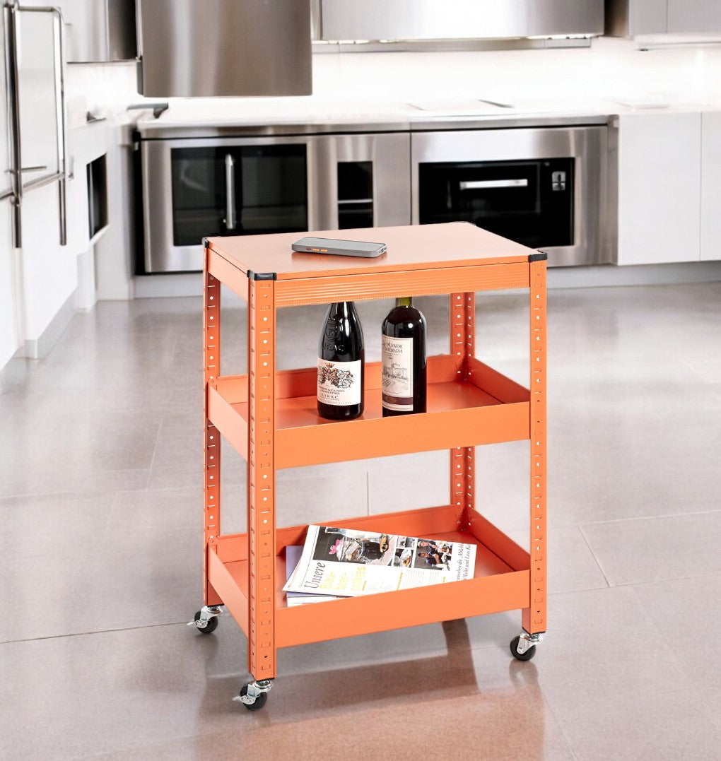 HAKU Möbel Servierwagen aus Metall 50 x 32 x 75 cm in Orange