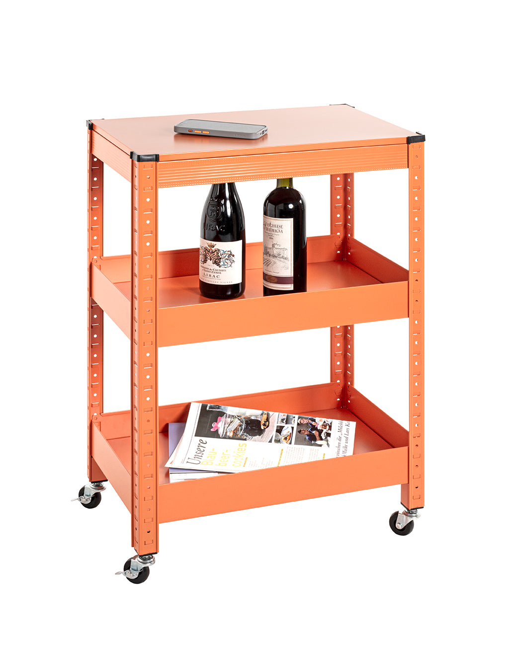 HAKU Möbel Servierwagen aus Metall 50 x 32 x 75 cm in Orange