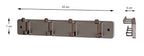 HAKU Möbel Garderobenleiste aus MDF B 45-55 cm H 7 cm, 45 x 6 cm, H 7 cm in Grau, Gunmetal