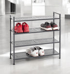 HAKU Möbel Schuhregal aus Metall Füsse höhenverstellbar in Anthrazit, 73 x 25 cm, H 72 cm
