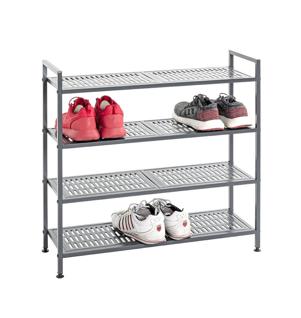 HAKU Möbel Schuhregal aus Metall Füsse höhenverstellbar in Anthrazit, 73 x 25 cm, H 72 cm