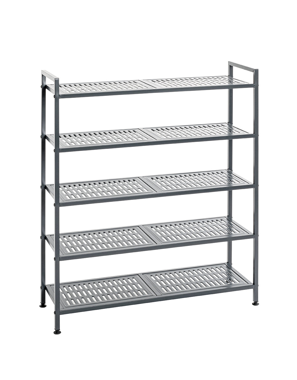HAKU Möbel Schuhregal aus Metall Füsse höhenverstellbar in Anthrazit, 73 x 25 cm, H 90 cm